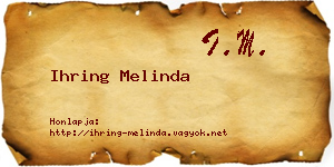 Ihring Melinda névjegykártya