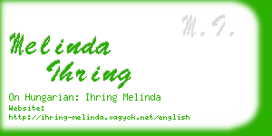 melinda ihring business card